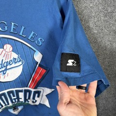 Vintage Los Angeles Dodgers Shirt Mens XL Blue Spellout 90s MLB Baseball Starter