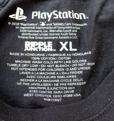 Vintage PlayStation SS T-Shirt Ripple- All Over Game Console Symbols – Sz XL