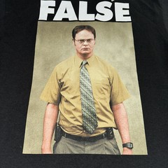The Office “FALSE” Dwight Schrute Sz M Black Short Sleeve Ripple Junction NWT