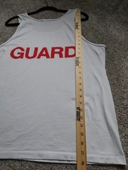 Vtg Guard Shirt Mens XLarge White Racerback Tank Top Graphic Sleeveless Made USA
