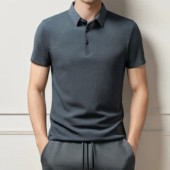 New Summer Mesh Ice Silk Short-sleeved T-shirt Men’s Ice Silk Short Sleeve Shirt