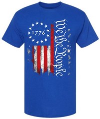 We the People 1776 USA Flag T-Shirt Independence Freedom Patriotic American Tee