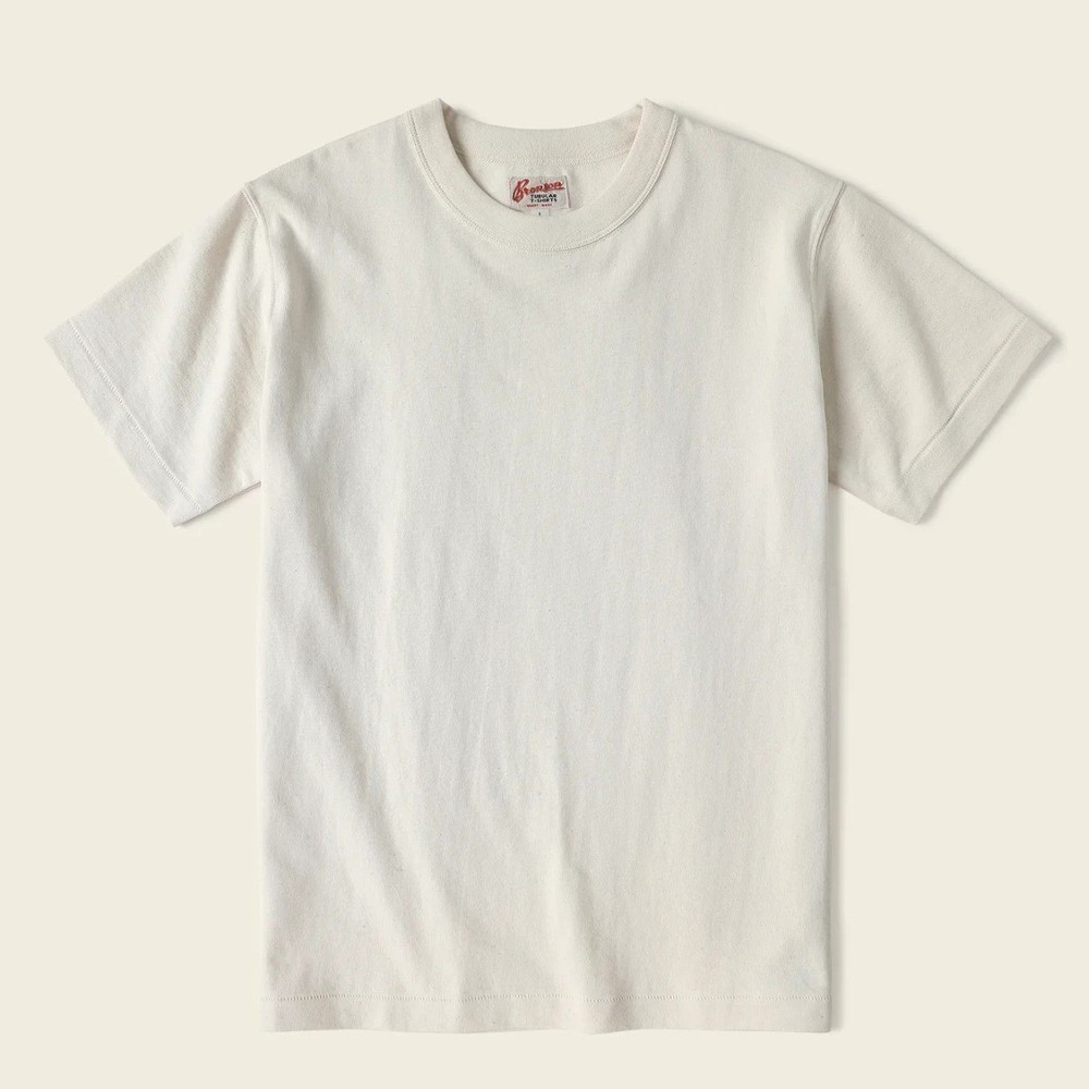 Bronson Loopwheel Tubular Athletic T-Shirt Men M Apricot Cream Beige Heavyweight