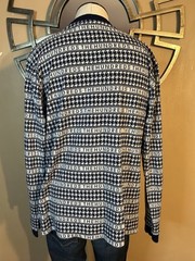 The Hundreds Long Sleeve All Over Print Knit Pocket Shirt Medium White And Blue