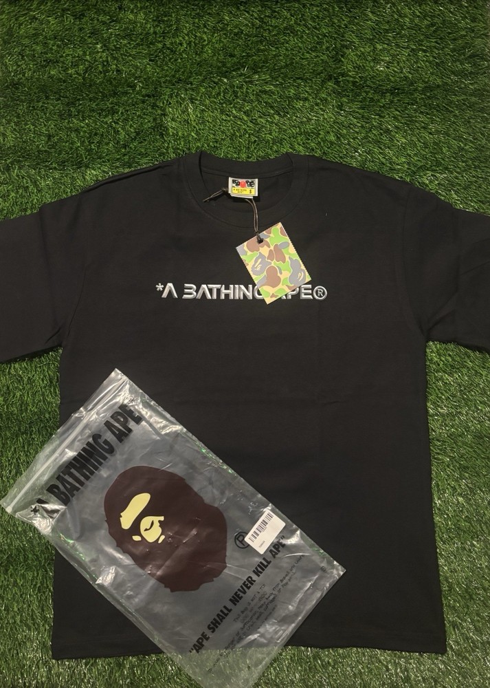 A Bathing Ape BAPE Black Ape Head Logo Graphic Crew Neck T-Shirt Men’s S