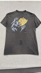 Vintage 3D Emblem Harley Davidson Panther T-Shirt Large Faded Black Distressed