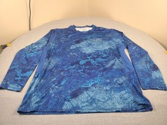 Realtree Fishing Shirt Mens 2XL Blue Aquatic Water All Over Print Sun Protection