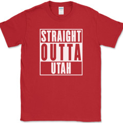 Straight Outta Utah T-Shirt Funny Humor State Pride Home US Novelty Tee