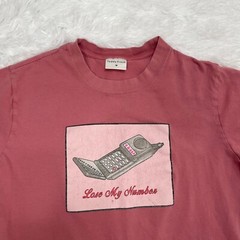 Teddy Fresh Lose My Number Graphic T-Shirt Mens Size M Medium Berry Short Sleeve