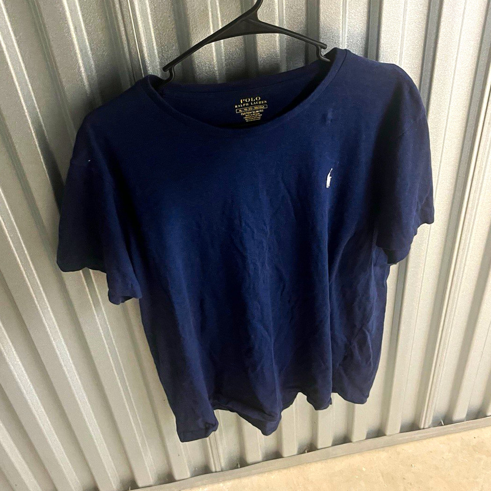 Polo Ralph Lauren Men’s Custom Slim Fit Navy Crew Neck Logo T-Shirt XL