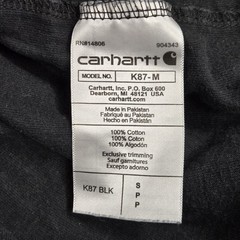 Carhartt Men Shirt SMALL Black K87 Loose Fit Pocket T-Shirt Logo Pockets