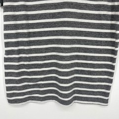 American Eagle Mens Striped T-Shirt Grey White Eagle Logo Short Sleeve Size M