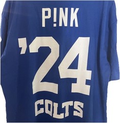 P!NK Pink Alecia Moore Concert TShirt ’24 Summer Carnival Colts Mens XL Blue New