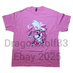 Hazbin Hotel Angel Dust Summer Splatter XL Pink Shirt Vivziepop Sharkrobot