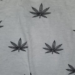 Eighty Eight Brand Men’s White Cannabis Leaf Graphic Crew Neck T-Shirt Short M