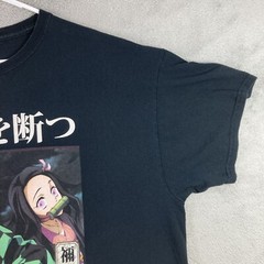 Demon Slayer Shirt Adult 2XL XXL Black Anime Manga Cartoon SS Graphic Tee