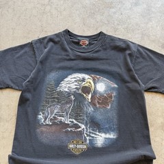 Vintage Harley Davidson Shirt Adult Large Biker Motorcycle Eagle Wolf Nature M
