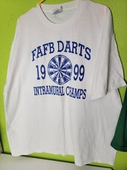 Vintage Mens T-shirt FAFB Darts Intramural Champions 1999 1990s VTG Graphic Tee