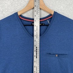 Buttercloth Shirt Mens XL Blue Lightweight Soft Stretch Pocket V Neck