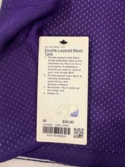 Lululemon Double Layered Mesh Reversible Tank Purple/White Men’s Medium NWT