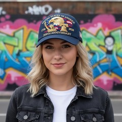 250 Anniversary USA Hat â€“ United States 250th Anniversary Adjustable Cyan