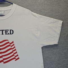 Vintage Y2K United We Stand Tshirt Mens LG Wht And Justice For All Osama Target