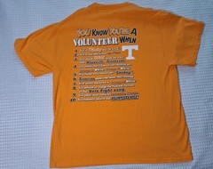 Tennessee You Know Your A Volunteer When… Vols Football Orange T-shirt Size L