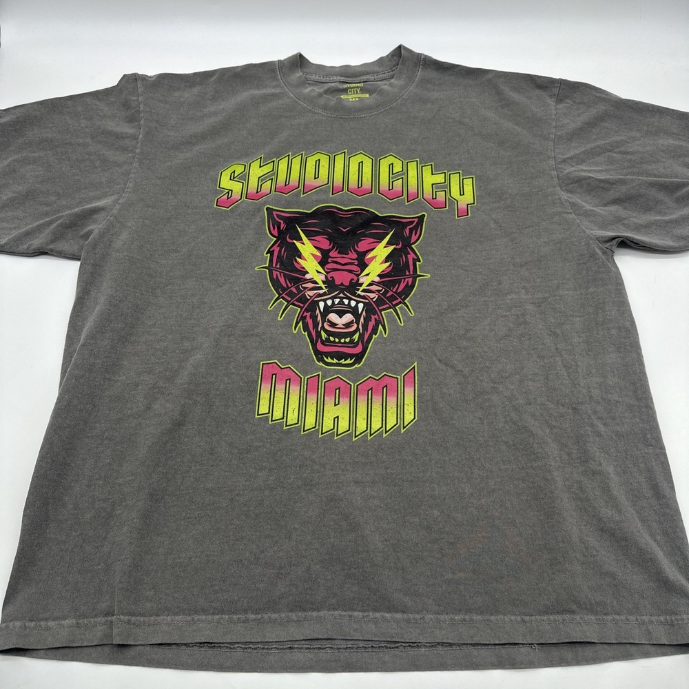 Studio City T-Shirt Men XL Gray Graphic Print Logo 100% Cotton ..#32941