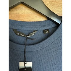 Travis Mathew T-Shirt Mens XL Mood Indigo Cloud Waffle Long Sleeve Crew Neck NWT