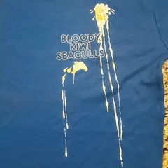 New Zealand Bloody Kiwi Seagulls Funny Graphic T-Shirt Blue Size Men M/L