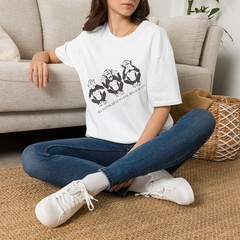 Three Wise Monkeys T-Shirt Funny Graphic Tee See No Evil Hear No Evil Unisex