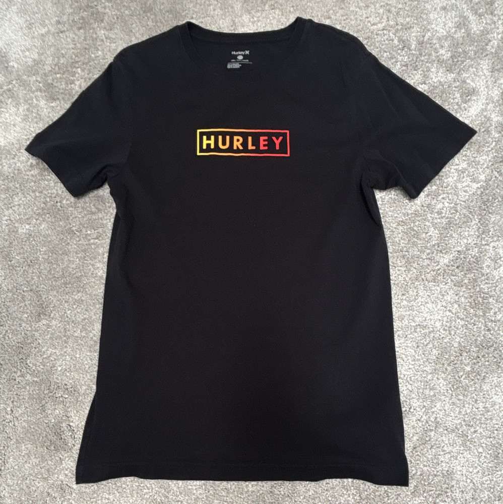 Hurley Men’s Small Black Crew Neck Short Sleeve T-Shirt FREE SHIPPING