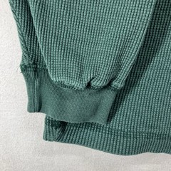 Vintage 90s Thermal Heavyweight Waffle Henley T-Shirt Men XL Hunter Green Y2k