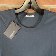 Buck Mason Curved Hem Pima Cotton Crew Tee Shirt Mens Medium Ink Blue USA NWT