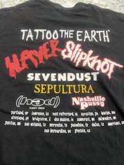 Vintage Tattoo The Earth 2000 Tour T Shirt Slayer Slipknot Sevendust Metal L