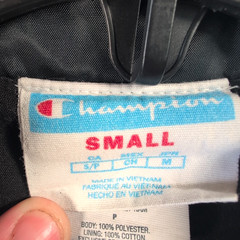 VTG Champion Lined Windbreaker Jacket Boys Youth Small Black Daily Active Wear