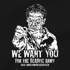 Deadite Army Of Darkness T Shirt Ash Williams Groovy Boomstick DVD Blu Ray Tee
