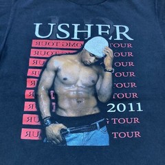 Usher Shirt Medium Vintage 2011 OMG Tour Akon Rap Hip Hop Music Tee