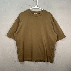 Uniqlo U Airism Mens Size Large Oversized T-Shirt Brown Cotton Blend
