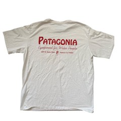 Patagonia Mens Water People Organic Cotton Pocket T-Shirt Cream White Large