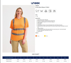 Custom Uneek Hi Vis Short Sleeve T-Shirt Your Text Here Embroidered Safety Top