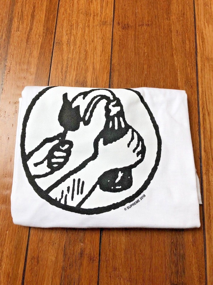 SUPREME SS18 MOLOTOV TEE WHITE MEDIUM M AUTHENTIC NEW IN HAND!