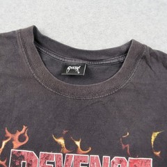 Revenge Skull Flame Graphic T-Shirt Mens XL Black Short Sleeve Streetwear Tee