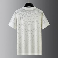 New Fashion Skull Trend Rhinestone Summer Short Sleeve Luxury Men T-Shirt