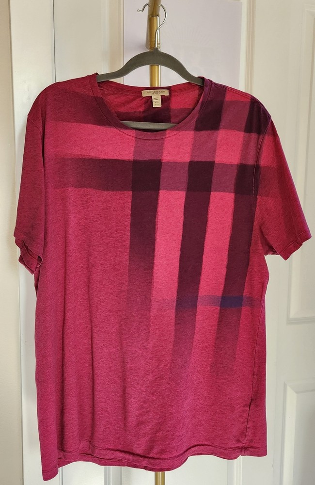 Burberry Brit T-shirt Ombre Nova Check Men’s Red XXL Authentic