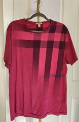 Burberry Brit T-shirt Ombre Nova Check Men’s Red XXL Authentic