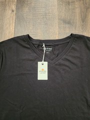 Marine Layer Men’s V-Neck T-Shirt Black Solid Short Sleeve Regular Size S