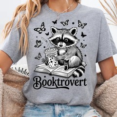Booktrovert Raccoon Book Lover Comfort Tee