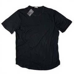 Buck Mason Black Slub Tall Curved Hem Tee Mens Size XL 100% Cotton USA NWT