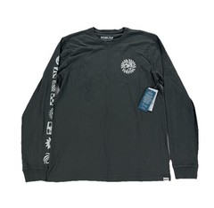 NEW Hurley Naturals Skull Mandala Long Sleeve Mens T Shirt Tee Surf Gray